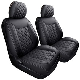 Tomatoman Tacoma Seat Covers Customized for 2005-2025 Truck Sport Gen SR Extended Pro Off-Road Pickup V6, Waterproof Faux Leather Car Cushions(2 PCS Front, Black)
