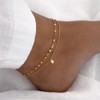 Bheop Ankle Bracelets for Women 14K Gold Plated Anklets for