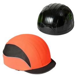 Lightweight Safety Baseball Bump Cap Safety Hard Hat Head Protection Cap Breathable Hat Head Protection Hat(M18112-Orange/Black-Micro)