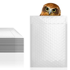 Amiff White Poly Bubble Mailers 8.5 x 11 Padded Envelopes 8 1/2 x 11. Pack of 10 Poly Cushion Envelopes. Peel and Seal. Mailing, Shipping, Packing, Packaging
