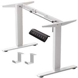 GallopFun GallopFun Standing Desk Frame for 37 to 77.5' Desktop, Electric Height Adjustable Desk Legs, 176 lbs Motorized Desk Legs Workstation Frame with Memory Presets, White Frame Only