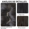 Pelucas Corta Mujer, Peluca con Fleco y Mechas, Cabello Sintético
