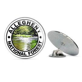 NYC Jewelers Round Allegheny National Forest (Travel rv Pennsylvania pa Hike) Metal 0.75" Lapel Hat Pin Tie Tack Pinback