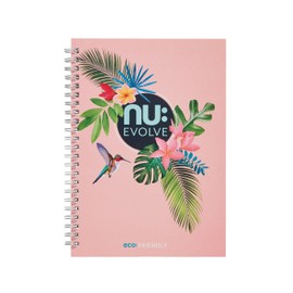 nu: Notebooks | Evolve Tropical Range | Recycled A5 Notebook | Pink | 120 Pages | 80 GSM