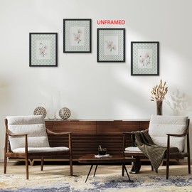 Hxlac Floral Nursery Wall Art Prints Set of 4 Unframed - Watercolor Wildflower Botanical Wall Art, Girl Nursery Wall Decor, Blue Rose Wildflower Painting Artwork for Girls Bedroom(8x10 Inches)