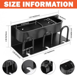 HarJue Adhesive Toothbrush Holders for Bathroom, Wall Mounted Toothbrush Organizer for Toothpaste Toothbrush Cup Shavers Bath Accessories Storage, Keep Countertop Clean and Tidy (Large, Matte Black)