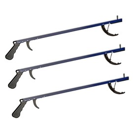Cubii Health Reacher, Blue, 26 Inch, Reacher Tool, Lightweight Trash Picker Grabber & Garden Nabber, Handy Aluminum Picker Up Tool & Reaching Claw, Portable Reaching Assist & Dressing Tool, 3/PK