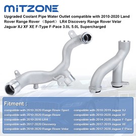 MITZONE Upgraded Coolant Pipe Water Outlet compatible with 2010-2020 Land Rover Range Rover （Sport） LR4 Discovery Range Rover Velar Jaguar XJ XF XE F-Type F-Pace 3.0L 5.0L Supercharged