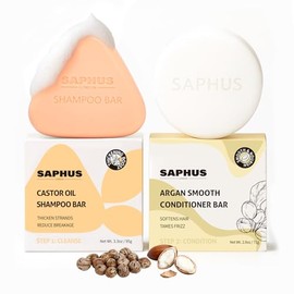Juego de barra de champú de aceite de ricino y acondicionador de argán – Fortalecimiento y engrosamiento sólido para el cuidado del cabello para cabel