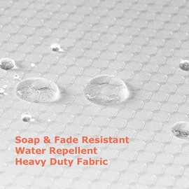 Tektrum Extra Long Heavy Duty 72 by 78-inch Waffle Shower Curtain with Hooks for Hotel Home, Water Repellent Bathroom Curtains, Rust Proof Metal Grommets (White)