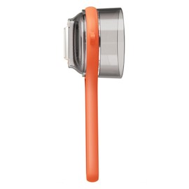 Vegetable Storage Peeler, Multifunctional Practical Anti Slip Handle Convenient Storage Small Size Kitchen Peeler Safe Use with Container for Camping (Orange)