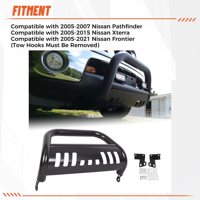 ECOTRIC 3" Bull Bar Compatible with 2005-2007 Pathfinder/ 2005-2015 Xterra/