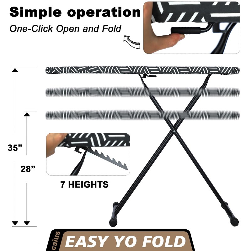 caius Ironing Board, Compact and Space Saver Full Size Ironing