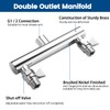 HAMOLER Dual Shower Head Manifold with Brass Shut Off Valve