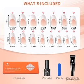 150Pcs Coffin Nails Tips with Top Coat and Solid Nail Glue No UV Light Needed, Nude Pink French Tip Press on Nails Soft Gel Nail Tips 3 in 1 Acrylic Fake Nails Tips for Nail Art DIY
