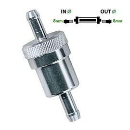 AutoScheich® Universal Fuel Filter Petrol Filter Aluminium Universal Filter Washable Fuel Filter Motorcycle Car with 8 mm (5/16 Inch) Connection