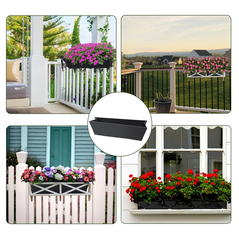 2PCS 30Inch Rectangle Window Box Liner Felt Planter Basket Liner