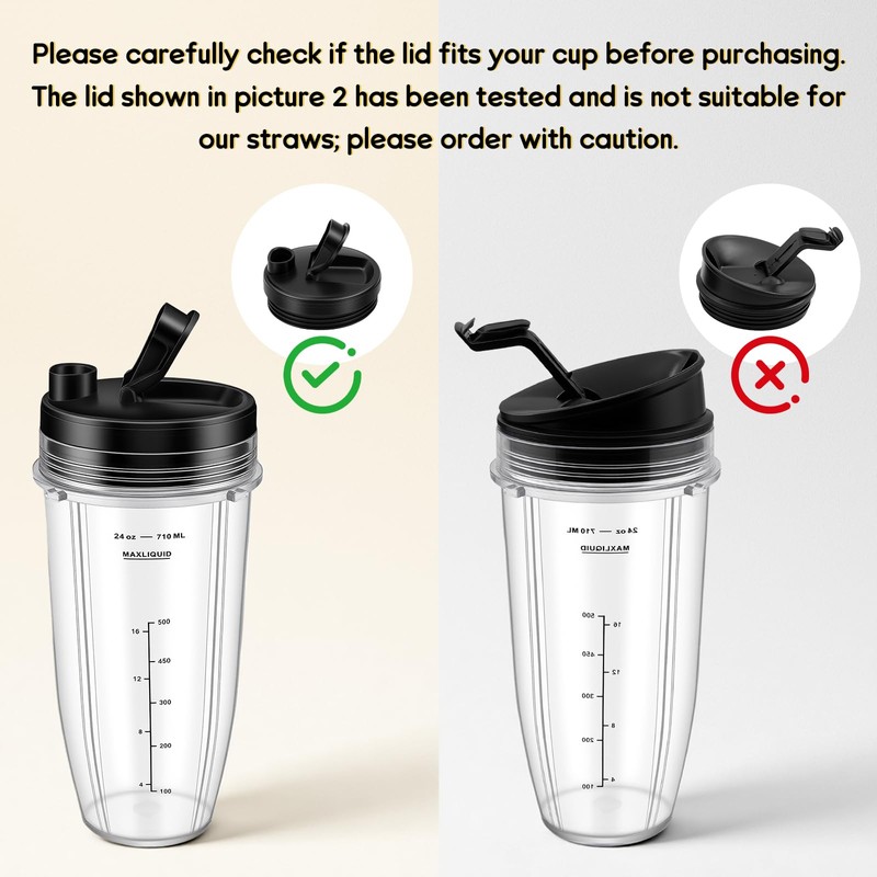 Replacement Straw for Ninja Blender Cups Replacement 24oz/32oz, 2 Pcs
