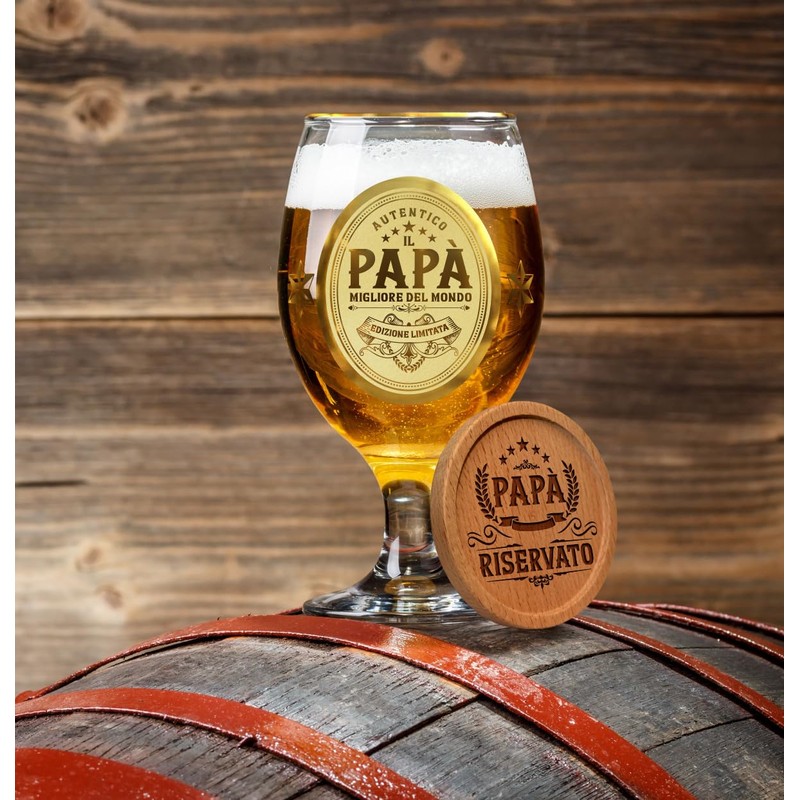 CROWNLY CRYSTAL® Regalo Papà Tazze Personalizzate Bicchieri Birra Particolari Idee
