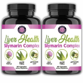 Angry Supplements Liver Health Cleanse Detox Milk Thistle Silymarin Complex 2pk