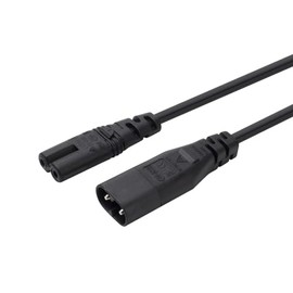 LBSC IEC 60320 C8 Plug to C7 Receptacle Male to Female Extension Power Supply Main Adapter Cable 3ft