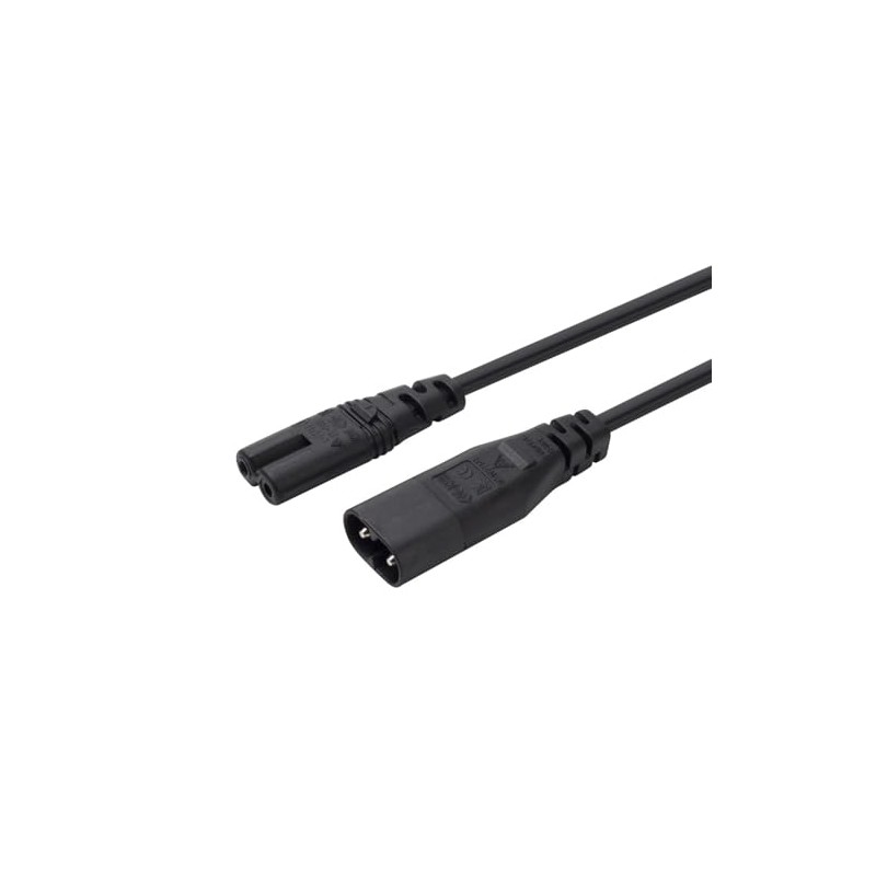 LBSC IEC 60320 C8 Plug to C7 Receptacle Male to