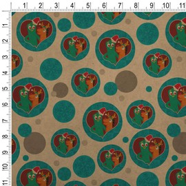 GRAPHICS & MORE Christmas Gumby And Pokey In Heart With Santa Hat and Red Nose Premium Kraft Gift Wrap Wrapping Paper Roll