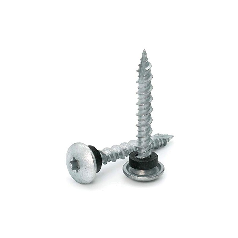 Low Profile Mechanical Galvanized Roofing Screws - #10 x 1"