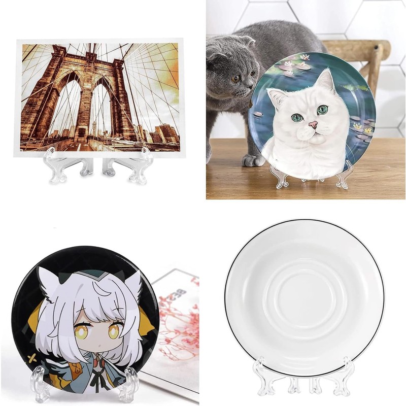 Juxtapiq 12 PCS Mini Plastic Acrylic Easel Display Stands, Clear