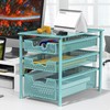 Simple Houseware Stackable 3 Tier Sliding Basket Organizer Drawer, Turquoise