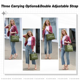 ENUSIAS Tote Bag for Women Canvas Zip Top Handle Women's Handbag Multi Pockets Travel Crossbody Shoulder Bag