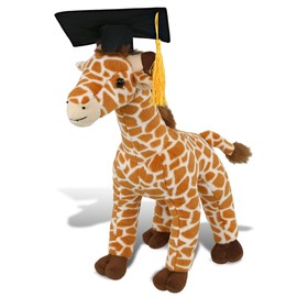 DolliBu Large Wild Giraffe Graduation Plush Toy - Soft Plush Graduation Stuffed Animal Dress Up with Graduation Cap with Tassel Outfit - Congratulatory Graduation Gift with Personalization - 12 Inch