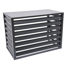 Air Conditioner Fence Screen Outside, Aluminum Alloy Ac Privacy Fence 4 Panels for Outside Units, Ac Unit Covers Outdoor Fence, 43''Lx24''Wx31''H(Grey)