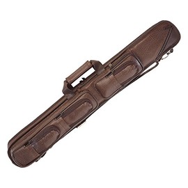 Lucasi Brown Leatherette Soft Pool Cue Case with Black Accents, 2B/2S (LC4)
