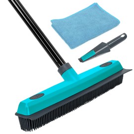 MAVRIZ MAVRIZ Pet Hair Removal Broom Carpet Rake Rubber Broom with Squeegee Rug Rake to Fluff Carpet