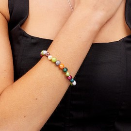 Treasure Bay Stunning Multi-colour Pearl Bracelet For Women with Lobster Claw Clasp