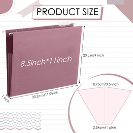 Yaomiao 24 Pack Hanging File Folders 3 Pleats Letter Size File Cabinet Folders with 1/5-Cut Adjustable Tabs Expandable Document Cabinet Colored for Home Desk Office Organization(Retro Color)