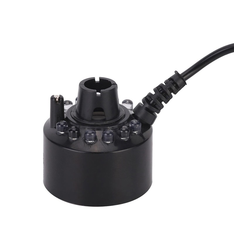 Black Aquarium 12 LED Light Ultrasonic Mist Maker Atomizer Water