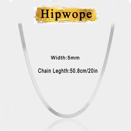 HIPWOPE 14K Gold/Silver Plated Snake Chain Necklace，Herringbone Necklace For Women Gold Filled Flat Chain Necklace for Women Gifts Jewelry Adjustable Necklace 3/5MM(W)16"/18"20"/22"/24"(L)