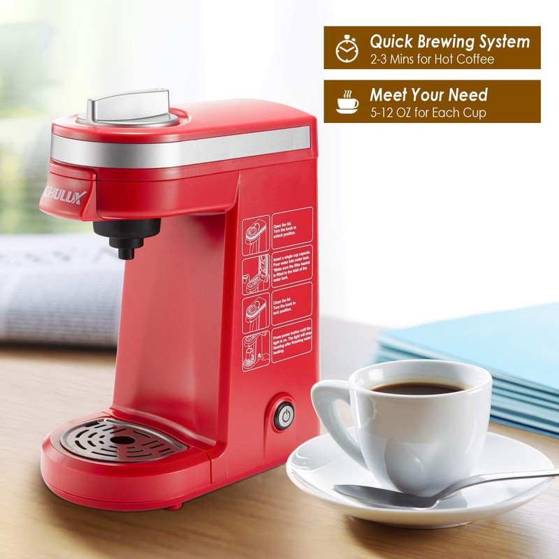 CHULUX Single Cup Coffee Maker Travel Coffee Brewer,Red