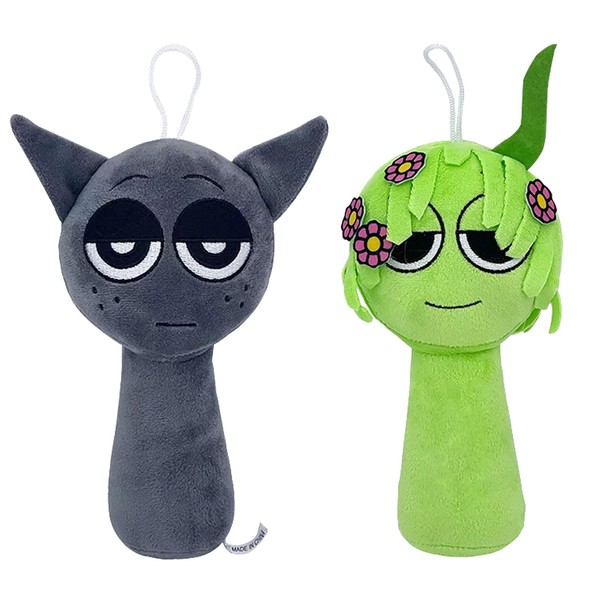 SSKHE 2 pieces. These adorable green and grey plush dolls