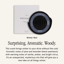 Pura Pura Car Scent Refill - Fragrance for Pura Car Diffuser - Clean & Safe Luxury Diffuser Scent - Long-Lasting Fragrance for 30 Days of Aroma - Winter Noir