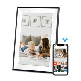Frameo Digital Photo Frame, Frameo WiFi Digital Picture Frame 10.1 Inch 1280x800 IPS Touchscreen Auto-Rotat Electronic Photo Frame Share Photos Videos Anywhere, 32GB, Black & White