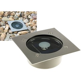 Solar LED Bodenstrahler CTB-E eckig Edelstahl-Fron