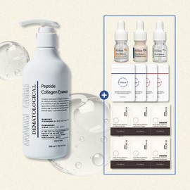Flexkin Peptide Collagen Elasticity Nutrition Essence 300ml Large Capacity + Sample Collagen Essence 300ml + Sample Set / 플렉스킨 펩타이드 콜라겐 탄력 영양 에센스 300ml 대용량 +샘플 콜라겐 에센스 300ml + 샘플세트