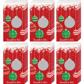 60 Pieces Christmas Scratch Off Cards Stickers Christmas Party Games Christmas Blank Gift Certificate for Festive Raffle Tickets 3.5 x 2.1 inch Christmas Christmas Ball Party Favors Games Supplies