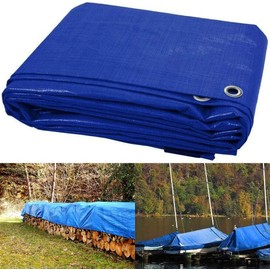 Heavy Duty Tarpaulin Waterproof Cover Tarp Tent Sheet for Camping Caravan Boat Car Picnic Outdoor Furniture Wood Covering with Strong Eyelets (6ft x 9ft)