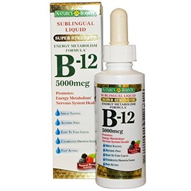 Nature's Bounty B-12 5000 mcg Sublingual Liquid Energy Health, 2 Fl Oz (2 Bottles)