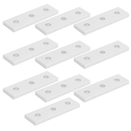 Pack of 10 Aluminium Connection Plate Flat Straight Repair Connection Plate Connectors (2020-3hole)