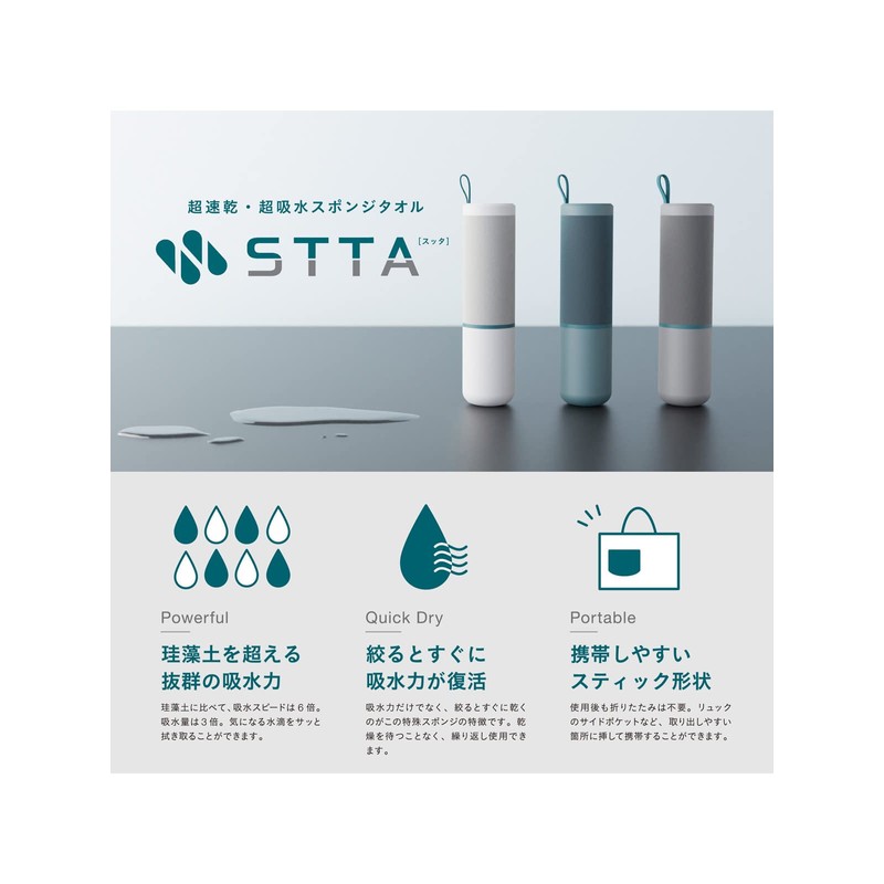 Aion STTA Ultra Quick Drying, Super Absorbent, Stick-type, Sponge Towel,